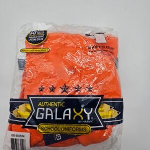Authentic Galaxy by Harvic School Uniforms Orange Short Sleeve Polo Shirt Size 4